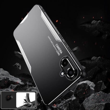Противоударный чехол Blade Series на Samsung Galaxy A07 5G - серебристый