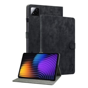 Чохол-книжка Embossed Tiger Pattern Leather для Xiaomi Pad 7 / Pad 7 Pro - чорний