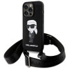 Оригінальний силіконовий чохол Karl Lagerfeld Crossbody Silicone Ikonik для iPhone 15 Pro - black(KLHCP15XSCBSKNK)