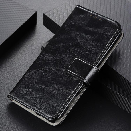 Чохол-книга Magnetic Retro Crazy Horse Texture на Xiaomi Redmi Note 14 Pro 4G - чорний