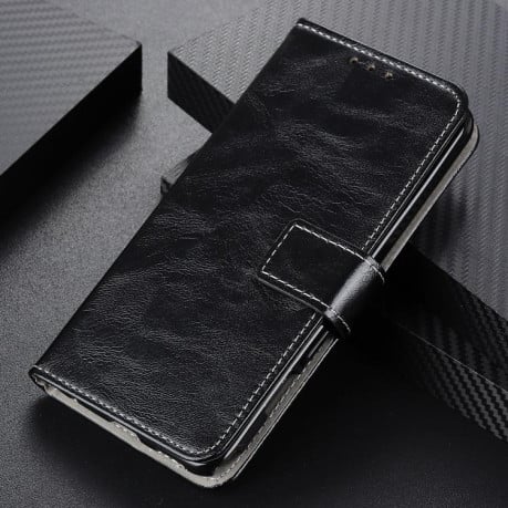 Чехол-книжка Magnetic Retro Crazy Horse Texture на Samsung Galaxy A07 5G - черный