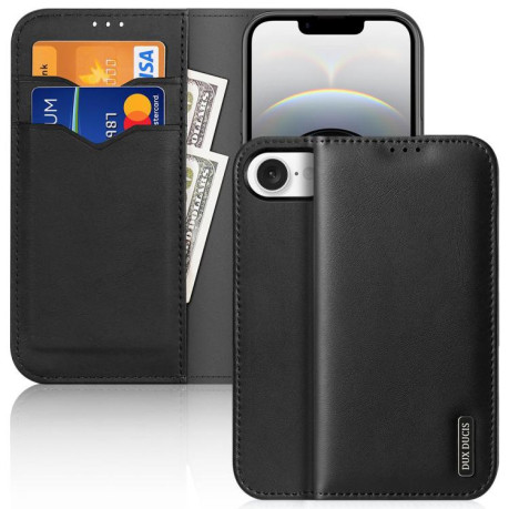 Шкіряний чохол-книжка DUX DUCIS Hivo Series для iPhone 16e - чорний
