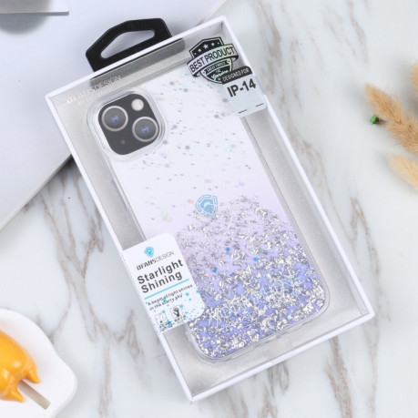 Противоударный чехол DFANS DESIGN Golden Diamond на iPhone 15 - фиолетовый