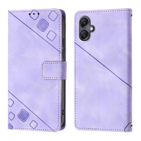 Чехол-книжка Skin-feel Embossed для Samsung Galaxy A05 5G - фиолетовый