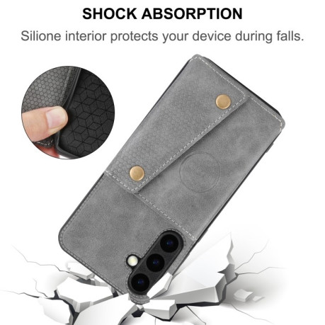 Протиударний чохол Double Buckle для Samsung Galaxy S25 5G - червоний