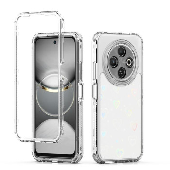 Прозрачный акриловый чехол Escase с лазерным эффектом на Tecno Spark 30C — со сердечками