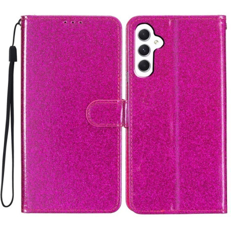 Чохол-книжка Glittery Powder Flip для Samsung Galaxy A55 - пурпурно-червоний