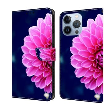 Чехол-книжка Crystal 3D Shockproof Protective Leather для iPhone 15 Pro Max - Pink Petals