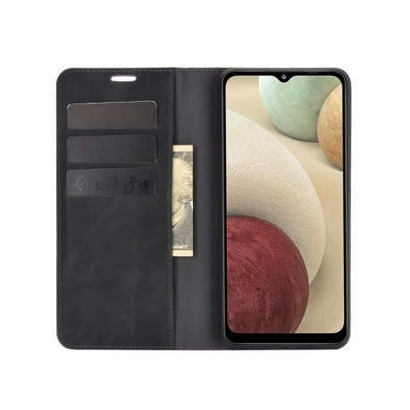 Чехол-книжка Retro-skin Business Magnetic на Samsung Galaxy A12/M12 - черный