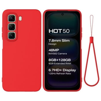 Силіконовий чохол Solid Color Liquid Silicone на Infinix Hot 50 4G - червоний