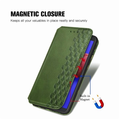 Чехол-книжка Cubic Grid на Samsung Galaxy A01 Core / M01 Core - зеленый