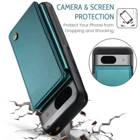 Чехол CaseMe C22 Card Slots Holder RFID Anti-theft для Google Pixel 8a - синий