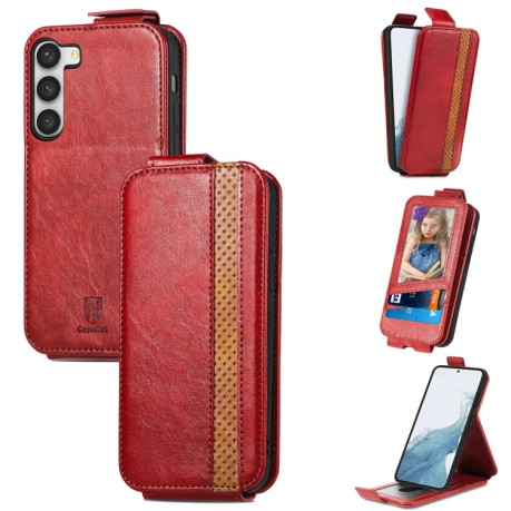Флип-чехол Splicing Wallet Card для Samsung Galaxy S23+ 5G - красный