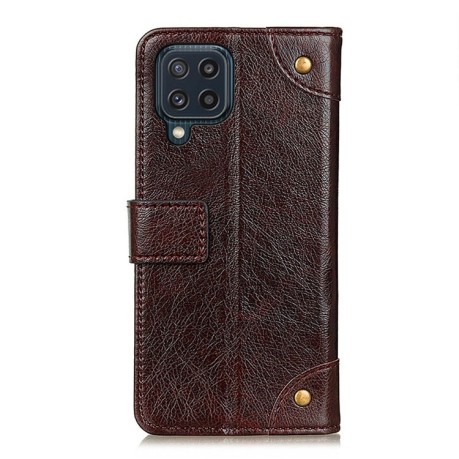 Чехол-книжка Copper Buckle Nappa Texture на Samsung Galaxy M32/A22 4G - кофейный