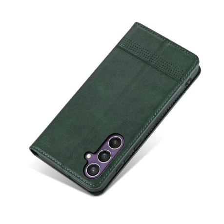Чехол-книжка AZNS с фактурой Calf на Samsung Galaxy S25 FE 5G - зеленый
