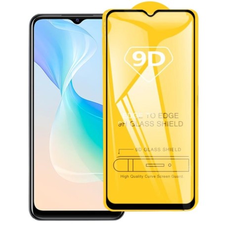 Захисне скло 9D Full Glue Full Screen на Vivo iQOO U5x/Y35 4G 2022/Y33s/Y76s/T1x/Y76 5G/Y22/Y22s - чорне