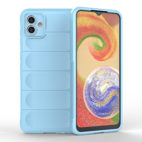 Силиконовый чехол Magic Flannel для Samsung Galaxy A04 4G - голубой