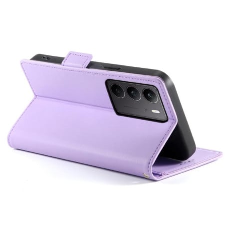 Чохол-книжка Side Buckle Magnetic Frosted Leather на Realme C75 / Realme 14x - фіолетовий