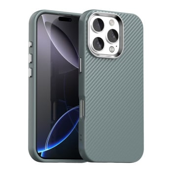 Ударозащитный чехол HMC Carbon Fiber Series IMD на iPhone 16 Pro Max - серый