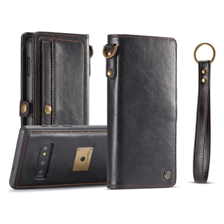 Кожаный чехол-книжка CaseMe Qin Series Wrist Strap Wallet Style со встроенным магнитом на Samsung Galaxy S10e-черный