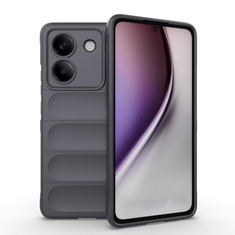 Силиконовый чехол Magic Flannel для Xiaomi Poco M7 Pro 5G - темно-серый