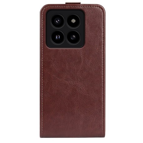 Флип-чехол R64 Texture Single на Xiaomi 14 Pro - коричневый