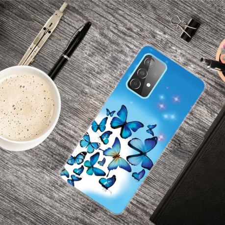 Ударозащитный чехол Painted для Samsung Galaxy A32 4G - Blue Butterfly