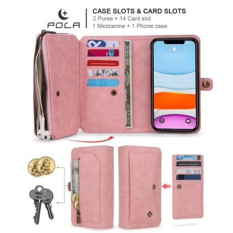 Чохол-гаманець POLA Multi-function для iPhone 11 - рожевий