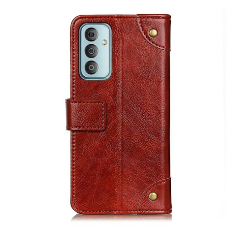 Чехол-книжка Copper Buckle Nappa Texture на Samsung Galaxy M13 4G - коричневый
