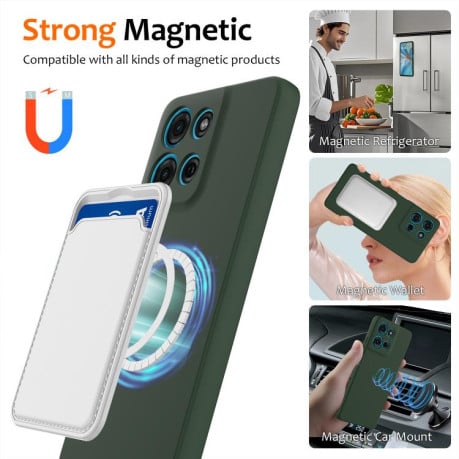 Силіконовий чохол Shockproof Silicone з Magsafe на Motorola Moto G86 5G - зелений