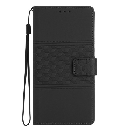 Чохол-книжка Diamond Embossed Skin Feel для Xiaomi Redmi Note 14 4G - чорний