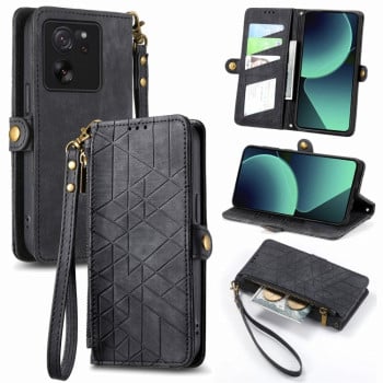 Чохол-книжка Geometric Embossed для Xiaomi 13T/13T Pro 5G - чорний