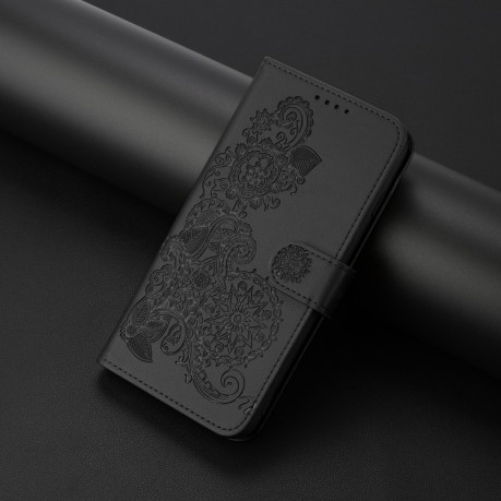 Чехол-книжка Totem Embossed Magnetic Leather на Samsung Galaxy A55 - черный