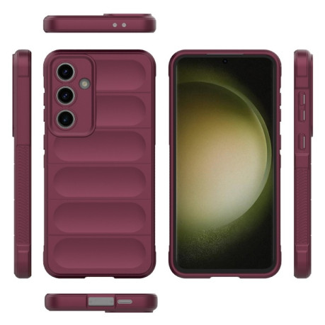 Силиконовый чехол Magic Flannel для Samsung Galaxy S24 FE 5G - винно-красный