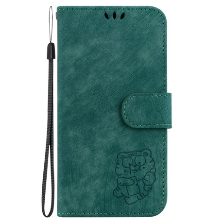 Чехол-книжка Little Tiger Embossed Leather на Samsung Galaxy S24 FE 5G - зеленый