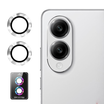 Захисне скло на камеру ENKAY Aluminium для Samsung Galaxy S25 Edge - сріблясте