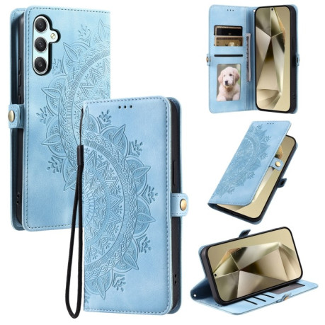 Чехол-книжка Totem Embossed Magnetic Leather для Samsung Galaxy S24 FE 5G - синий