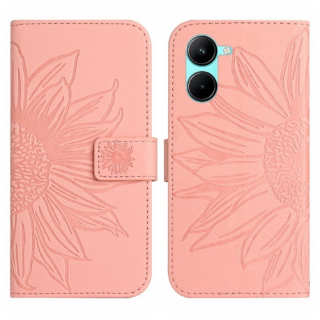 Чехол-книжка Skin Feel Sun Flower для Realme 10 4G - розовый