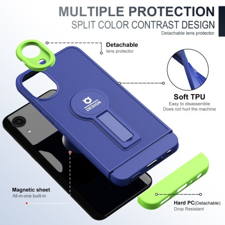 Противоударный чехол Small Tail Holder для  Samsung Galaxy A03 Core - сине-зеленый