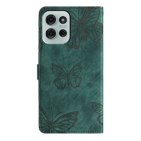 Чохол-книжка Embossed Butterfly для Motorola Moto G75 - зелений