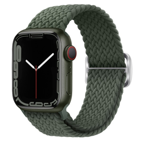 Ремешок Buckle Nylon Braided для Apple Watch Series 8/7 41mm / 40mm / 38mm - темно-зеленый