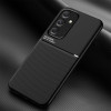 Противоударный чехол Tilt Strip Grain на Samsung Galaxy A55 - черный