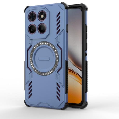 Противоударный чехол Butterfly Armor MagSafe Magnetic Ring Shockproof для Motorola Edge 60 Pro 5G - синий