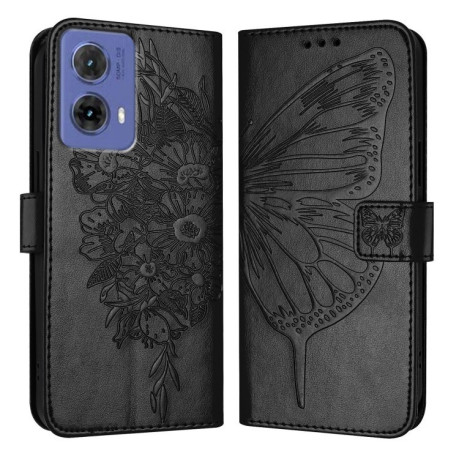 Чехол-книжка Embossed Butterfly для Motorola Moto G85 - серый
