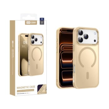 Чехол Xdcase с металлической рамкой камеры и функцией MagSafe для iPhone 17 Pro — золотой