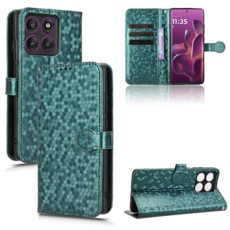 Чехол-книжка Honeycomb Dot для Motorola Edge 60 Pro - зеленый