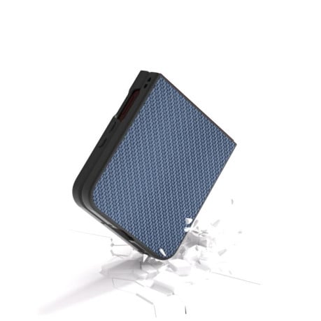 Ударозащитный чехол Carbon Fiber Texture Protective на Motorola Razr 60 Ultra - голубой