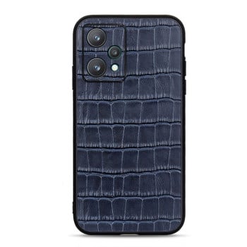 Противоударный чехол Crocodile Texture для Realme 9 Pro - синий