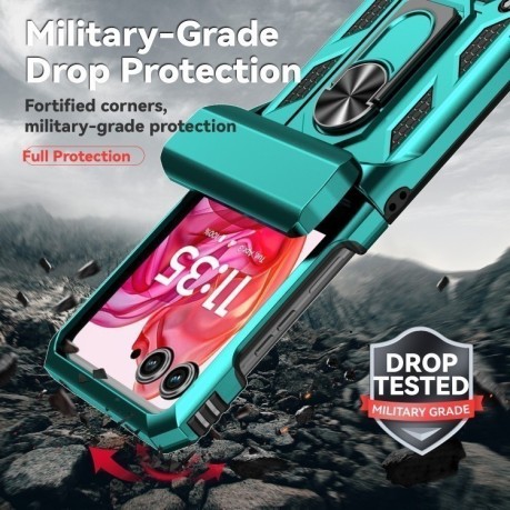 Противоударный чехол Sliding Camshield для Motorola razr 50 - голубой