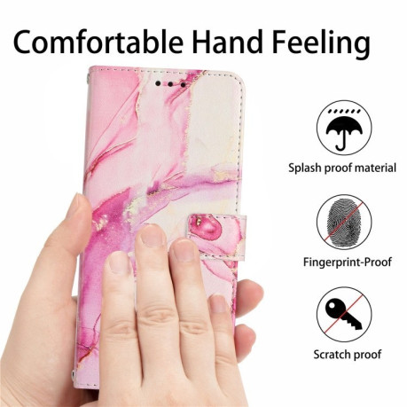 Чехол-книжка Painted Marble Pattern для Realme 12+ 5G/12 4G/13 4G - розовое золото